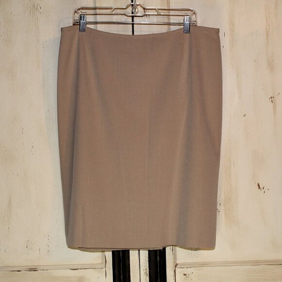 Preston & York tan lined ponte professional casual slim skirt 16 - Picture 1 of 6